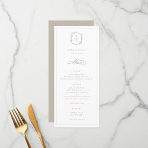 Botanische Crest Monogram Weddenschap Menu