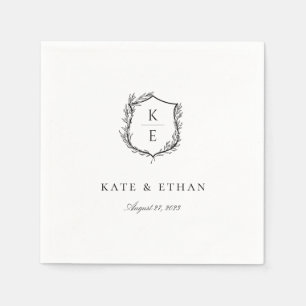 Botanische Crest Monogram Weddenschap Napkins Servet