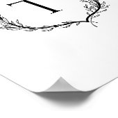 Botanische Crest Monogram Weddenschap Poster (Hoek)