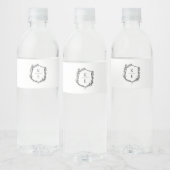 Botanische Crest Monogram Weddenschap Water Fles L Waterfles Etiket (Flessen)