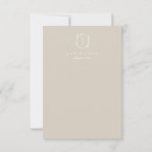 Botanische Crest Monogram Wedding RSVP Kaart (Achterkant)