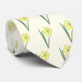 Botanische Daffodil pastelbloem Stropdas (Opgerold)