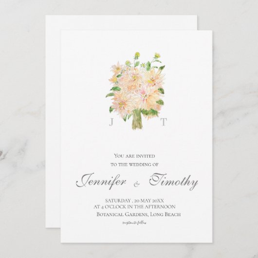 Botanische dahlia kaart (Voorkant / Achterkant)