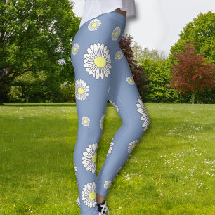 Botanische Daisy Bloem Blauw Leggings