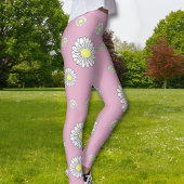 Botanische Daisy Bloem Roze Leggings
