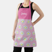 Botanische Daisy Flower Pattern Roze Schort (Insitu)