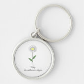 Botanische Daisy Pastel Bloem Sleutelhanger (Voorkant)