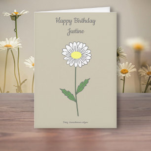 Botanische Daisy Pastel Flower Verjaardag Kaart