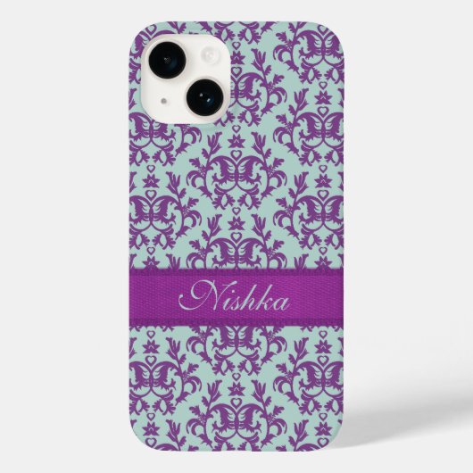 Botanische dameskapper paarse smaragdmicrofoon Case-Mate iPhone case (Achterkant)