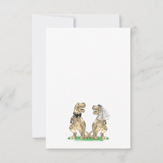 Botanische Dinosaurus Huwelijksantwoord RSVP Kaartje (Achterkant)