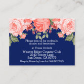 Botanische donkerblauwe en koraalbloem - Opvang Informatiekaartje (Achterkant)