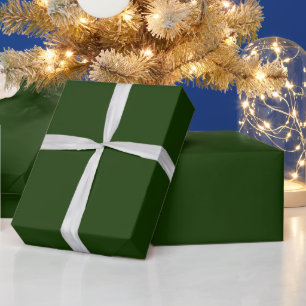 Botanische donkergroene blokkleur cadeaupapier