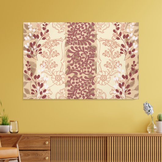 Botanische dromen in Tan Large Canvas Print (Insitu (Woonkamer))