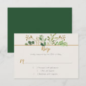 Botanische Droom Groene Begroeiing Gouden Knoppen  RSVP Kaartje (Voorkant / Achterkant)