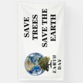 Botanische Earth Day Typografie Aangepaste banner (Verticaal)