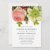 botanische elegante bloemenbruiloft kaart (Voorkant)