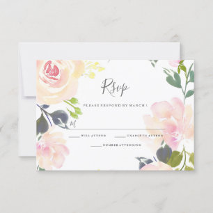 Botanische elegante Floral Alle keren RSVP-kaart RSVP Kaartje