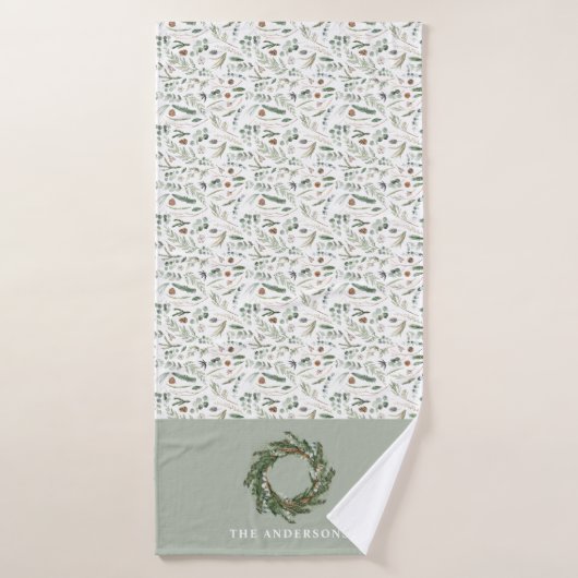 Botanische elegante moderne familie cadeau decor badhanddoek (Badhanddoek)