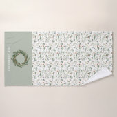 Botanische elegante moderne familie cadeau decor badhanddoek (Badhanddoek)