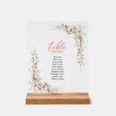 Botanische Elegante roze rozen Script Trouwen Acryl Bord (Voorkant)