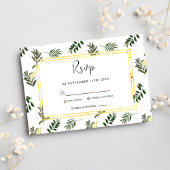 Botanische Elegante Waterverf Moderne Rustieke Bru RSVP Kaartje