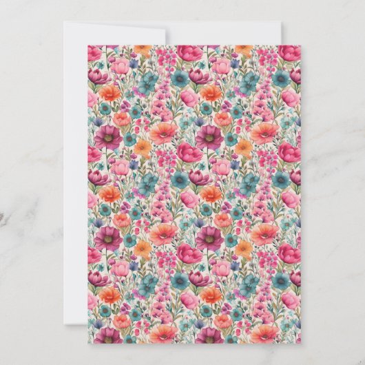 Botanische Elegante Zonsondergang Kleuren Wildflow Kaart (Achterkant)