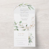 Botanische Elegantie All-in-One Trouwsuite All In One Uitnodiging (Binnen)