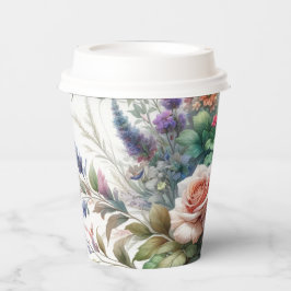 Botanische Elegantie Bloemen Papier Kopjes Papieren Bekers