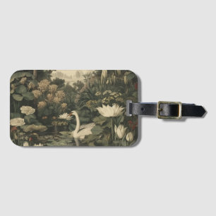 Botanische elegantie - Zwaan in het bos Bagagelabel