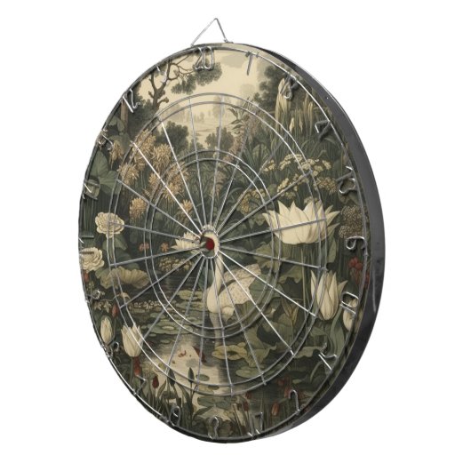 Botanische elegantie - Zwaan in het bos Dartbord (Voorkant Rechts)