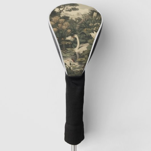 Botanische elegantie - Zwaan in het bos Golfheadcover (Voorkant)