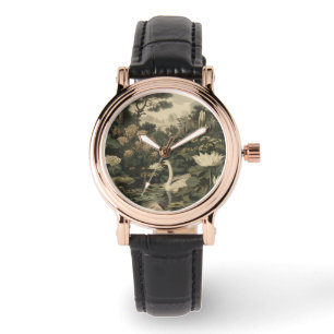Botanische elegantie - Zwaan in het bos Horloge