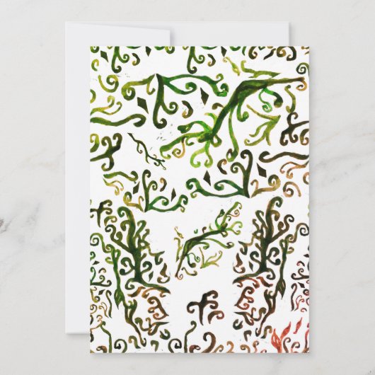 Botanische Elementen Bruiloft Kaart (Achterkant)