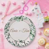Botanische elementen, de Borden van het huwelijksd Papieren Bordje (Feest)
