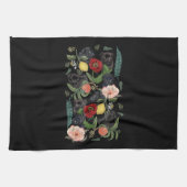 botanische en zwarte pug t-by-huebucket theedoek (Horizontaal)