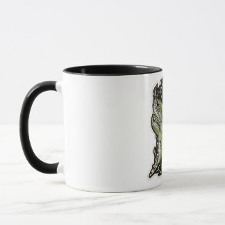 Botanische esthetische groene borduurwerkstijl mok