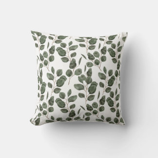 Botanische Eucalyptus Aquarel Kussen – Elegantie