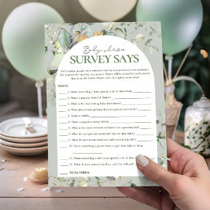 Botanische eucalyptus Baby shower onderzoek zegt s