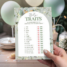 Botanische Eucalyptus Baby Traits Baby shower Spel