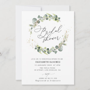botanische eucalyptus bruidsdouche uitnodiging