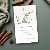 Botanische Eucalyptus Diaper Baby shower met rotat Informatiekaartje
