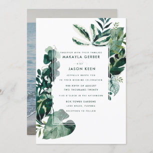 Botanische eucalyptus foto bruiloft kaart