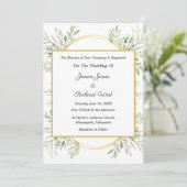 Botanische Eucalyptus Gold Lijst Weddenschap Kaart (Staand voorkant)
