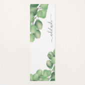 Botanische Eucalyptus Green Monogram Yoga Mat (Voorkant)