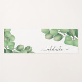 Botanische Eucalyptus Green Monogram Yoga Mat (Voorkant (horizontaal))