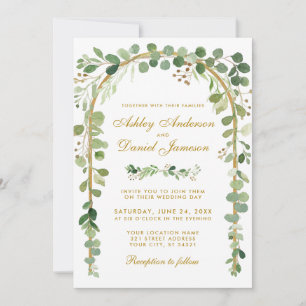 Botanische Eucalyptus Green Weddenschap Gold Arch  Kaart