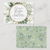 Botanische Eucalyptus Greenery Gold Diaper Raffle Informatiekaartje (Voorkant / Achterkant)