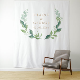 Botanische Eucalyptus Greenery Wedding Backdrop Wandkleed