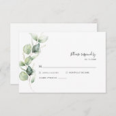 Botanische Eucalyptus Greenery Wedding RSVP Kaartje (Voorkant / Achterkant)