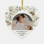 Botanische eucalyptus groen 2023 Kerstmis Keramisch Ornament (Voorkant)